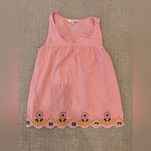 Pink Madewell Gingham Embroidered Top